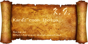Karácson Ibolya névjegykártya
